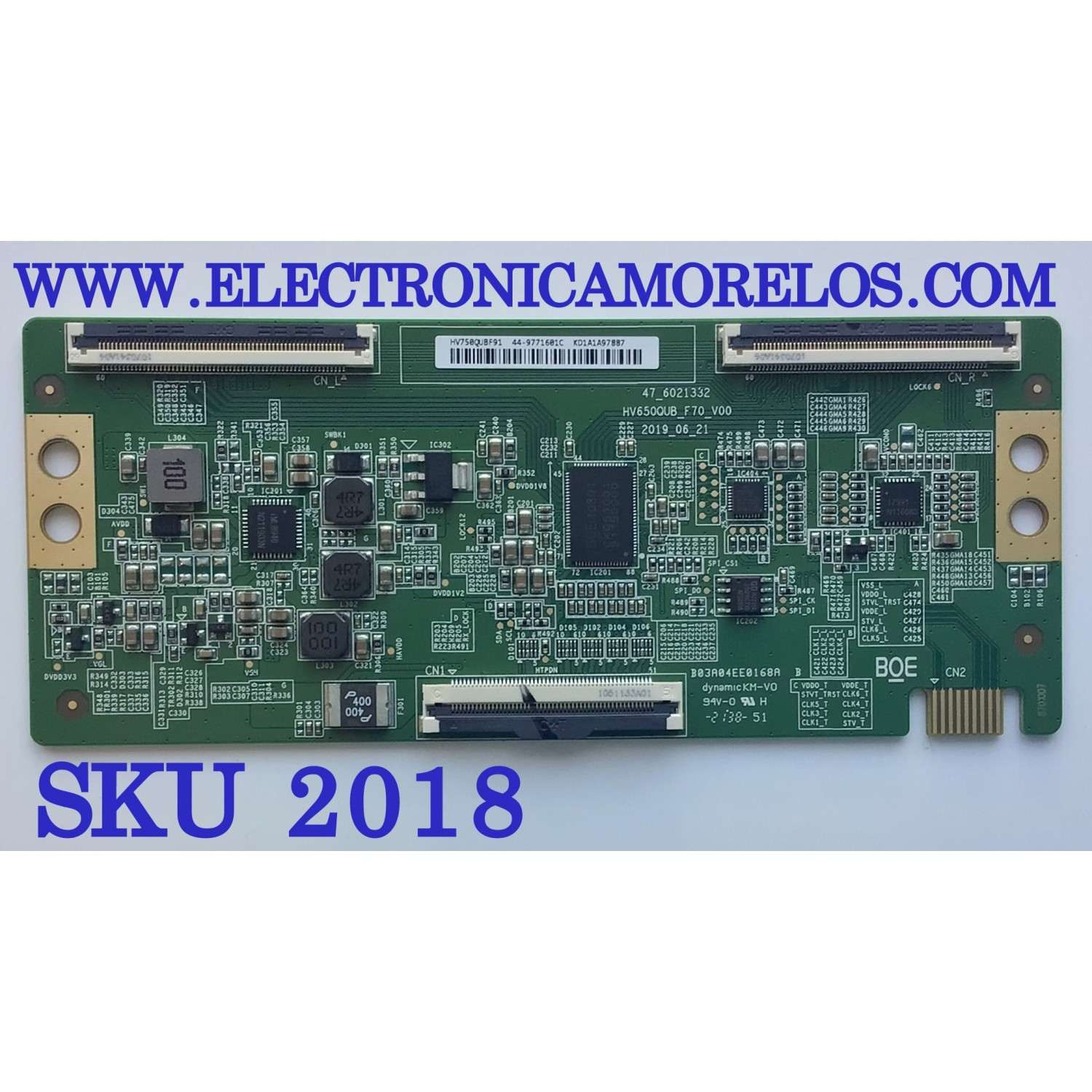T-CON ORIGINAL PARA TV VIZIO / INSIGNIA / PHILIPS / NUMERO DE PARTE 44-9771601C / 47-6021332 / HV650QUB_F70_V00 / PANEL'S BOEI750WQ1 / TPT750WR-QUBF91.K / DISPLAY HV750QUB-F91 / MODELOS V755-J04 / V755-J04 LBNFE5 / NS-75F301NA22 / 75PUL7552/F7